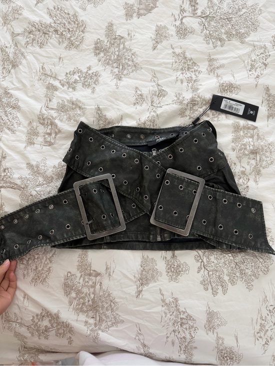 Jaded London Dresses & Skirts - Jaded London Black Washed Grommet Belted Mini Skirt